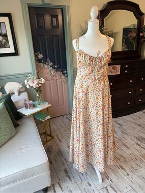 NWOT Petal & Pup Cream Floral-Accented Sundress